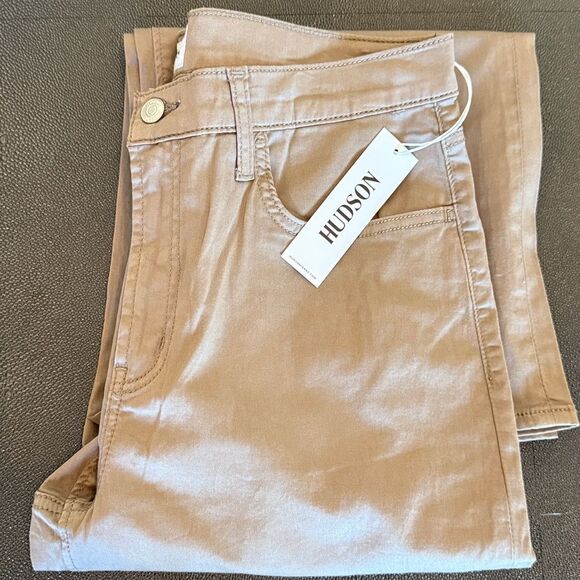 Hudson Jeans Rosalie Wide Leg Ankle desert Taupe Tan Trousers size 30 NWT - Picture 3 of 11